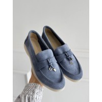 Туфлі/Лофери жіночі колір:джинс натуральна замша 39р