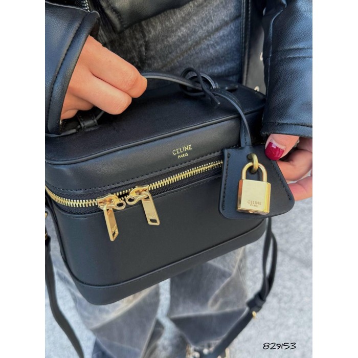 Сумка/валізка жіноча Селін з натуральної шкіри Чорна