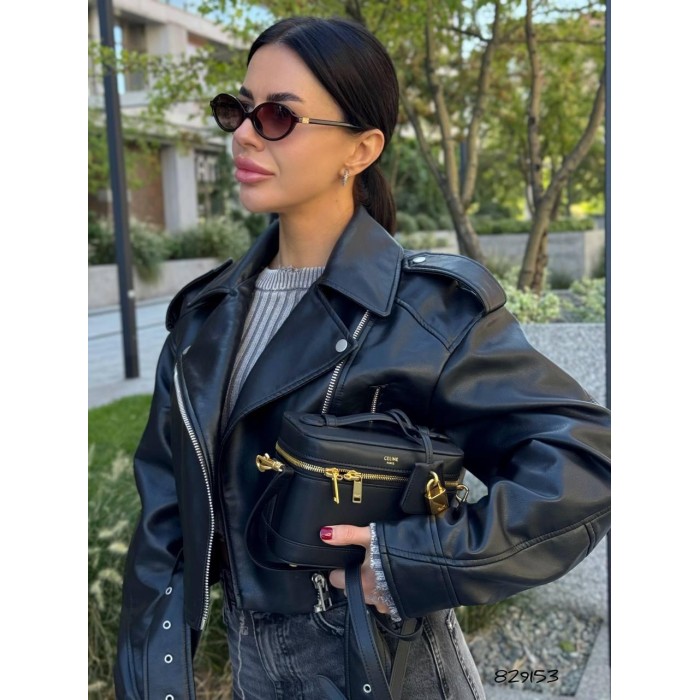 Сумка/валізка жіноча Селін з натуральної шкіри Чорна