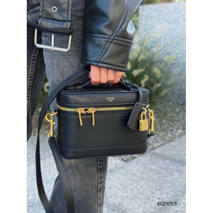 Сумка/валізка жіноча Селін з натуральної шкіри Чорна