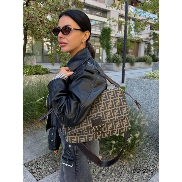 Сумка жіночий комбінована шкіра /текстиль щільний водостійкий Чорна, Шоколад Шоколад