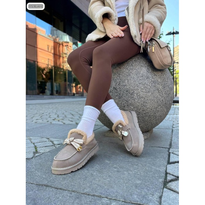 Уггі жіночі натуральна замша колір: беж зима на 35.5р.