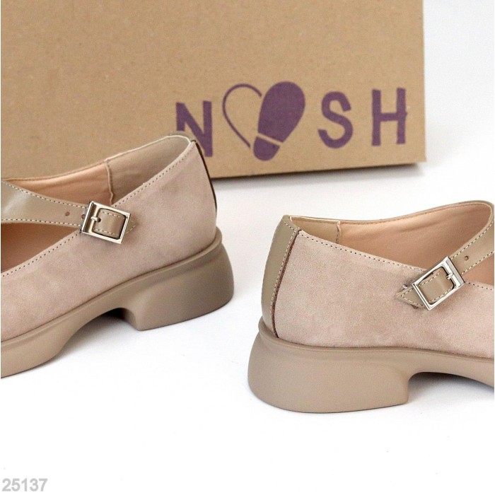 Туфли жіночі натуральна шкіра/замша колір беж 36,40р