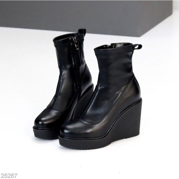 Ботильйони жіночі еко-шкіра колір-чорний демі 40р