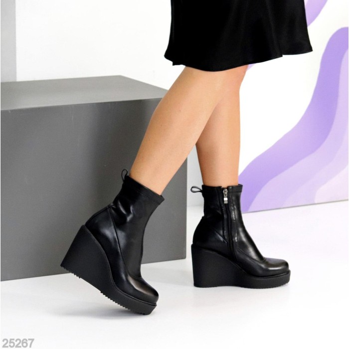 Ботильйони жіночі еко-шкіра колір-чорний демі 40р