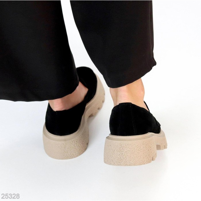 Лоферы женские натуральная замша черные 37,38,40р