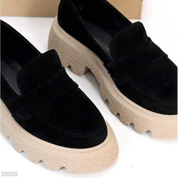 Лоферы женские натуральная замша черные 37,38,40р