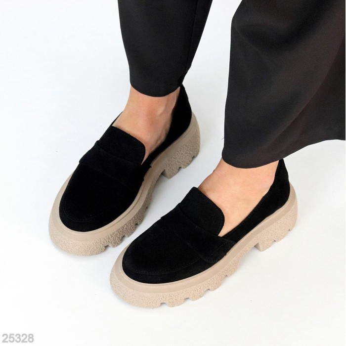 Лоферы женские натуральная замша черные 37,38,40р