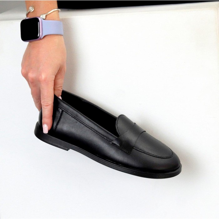 Лофери жіночі натуральна шкіра чорні 36,37,38,40р