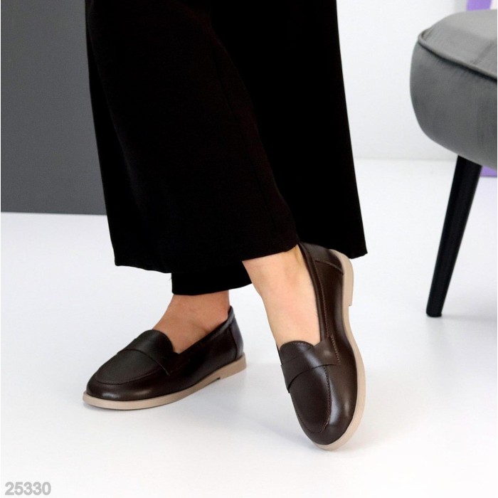 Лофери жіночі натуральна шкіра колір-шоколад 36,37,38,39,40р