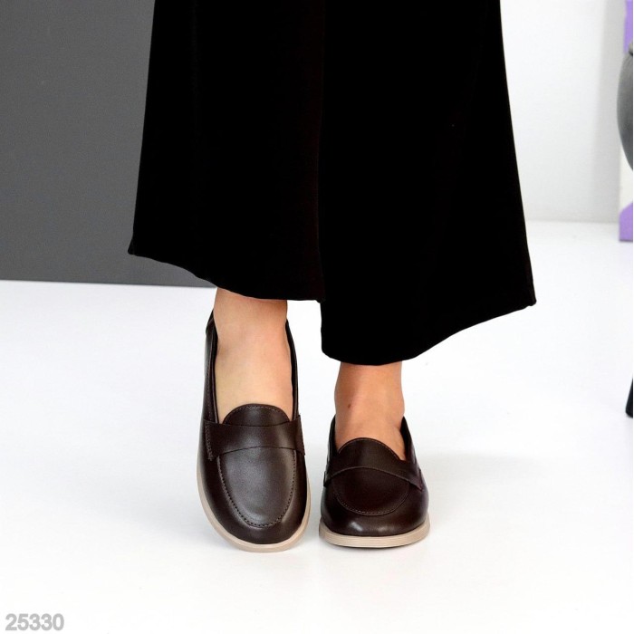 Лофери жіночі натуральна шкіра колір-шоколад 36,37,38,39,40р