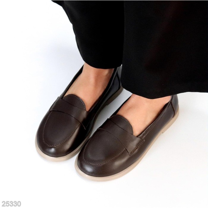 Лофери жіночі натуральна шкіра колір-шоколад 36,37,38,39,40р