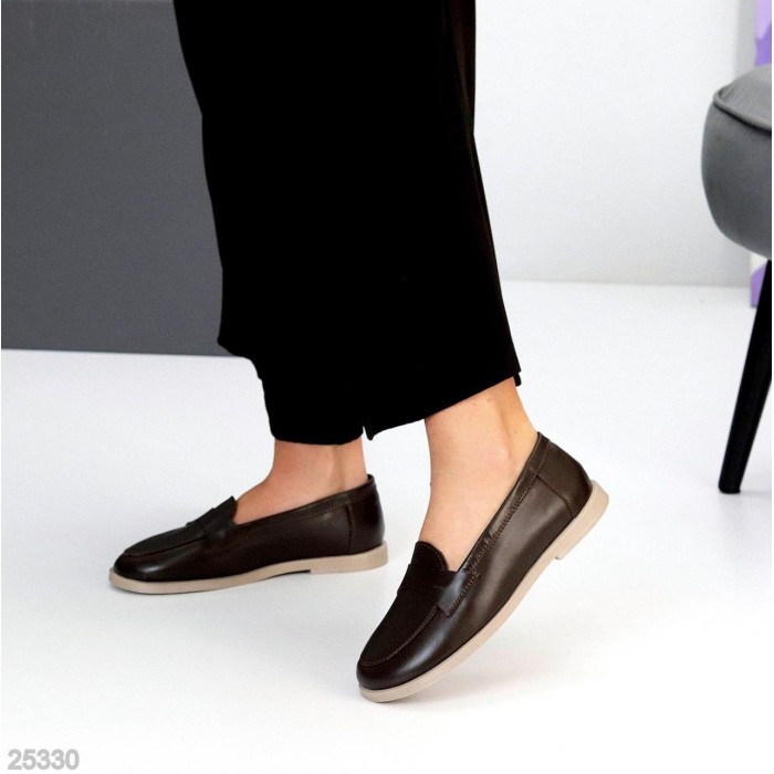 Лофери жіночі натуральна шкіра колір-шоколад 36,37,38,39,40р