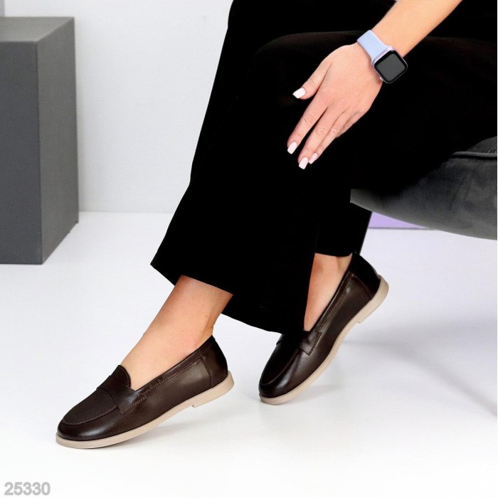 Лофери жіночі натуральна шкіра колір-шоколад 36,37,38,39,40р