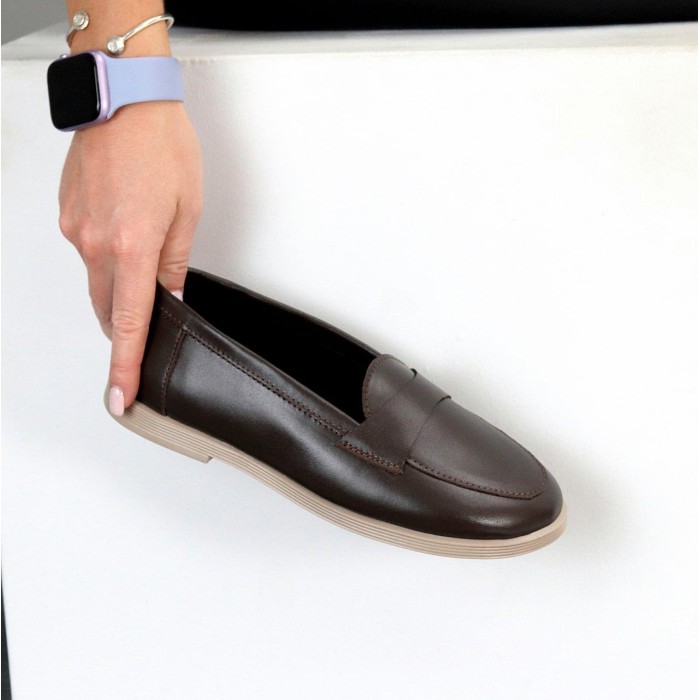 Лофери жіночі натуральна шкіра колір-шоколад 36,37,38,39,40р