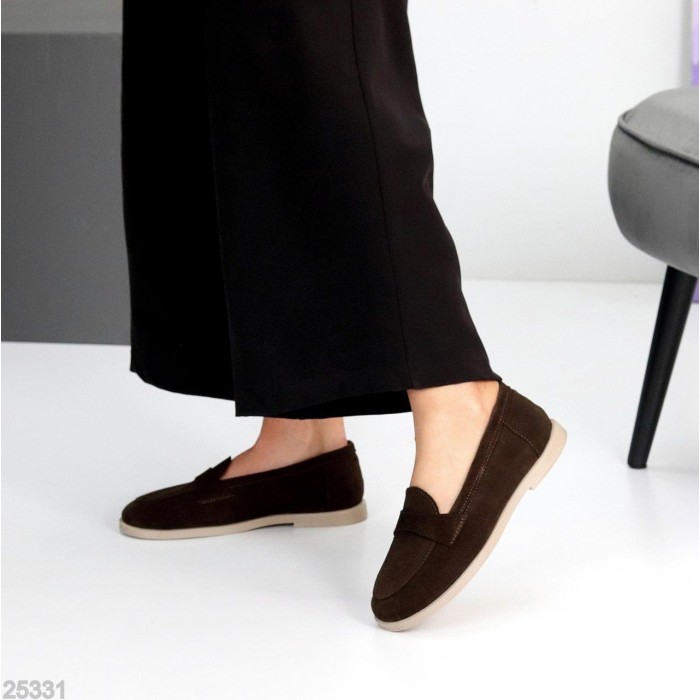 Лофери жіночі натуральна замша колір-шоколад 36,37,38,39р