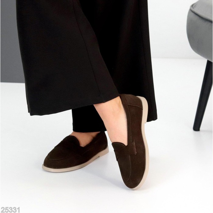 Лофери жіночі натуральна замша колір-шоколад 36,37,38,39р