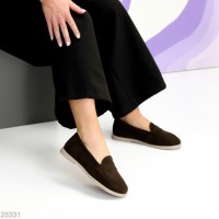 Лофери жіночі натуральна замша колір-шоколад 36,37,38,39р