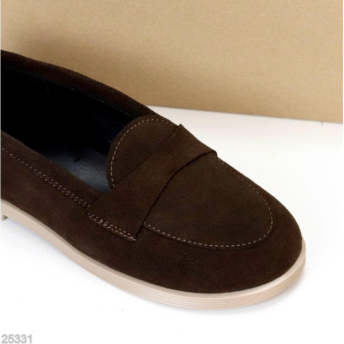 Лофери жіночі натуральна замша колір-шоколад 36,37,38,39р