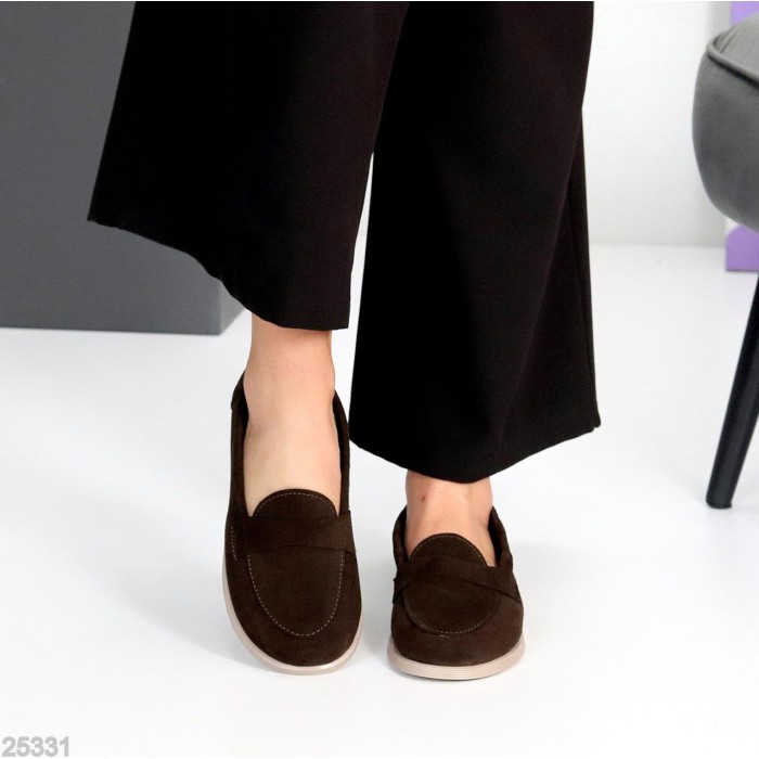 Лофери жіночі натуральна замша колір-шоколад 36,37,38,39р