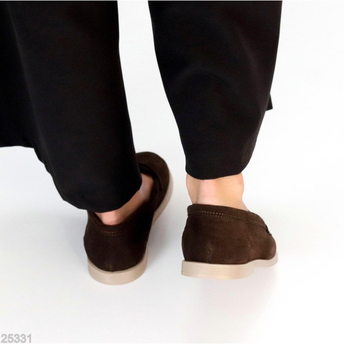 Лофери жіночі натуральна замша колір-шоколад 36,37,38,39р