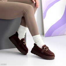 Кросівки/автоледі жіночі натуральна замша колір-шоколад зима на 35.5р.