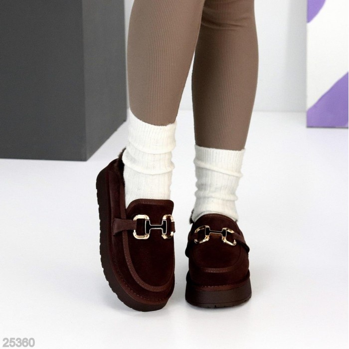 Кросівки/автоледі жіночі натуральна замша колір-шоколад зима на 35.5р.