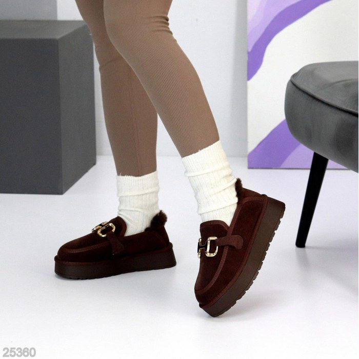 Кросівки/автоледі жіночі натуральна замша колір-шоколад зима на 35.5р.