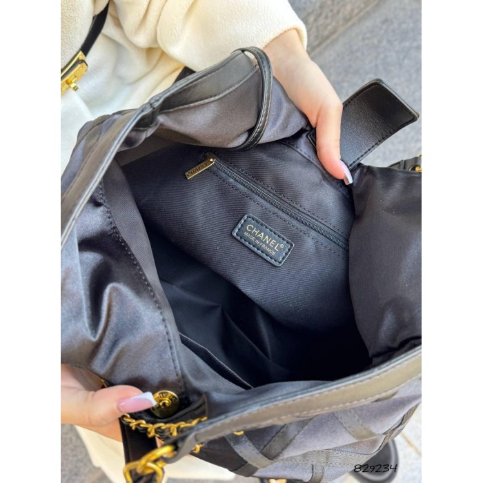 Сумка жіночий з гаманцем комбінована шкіра /текстиль щільний водостійкий Чорна