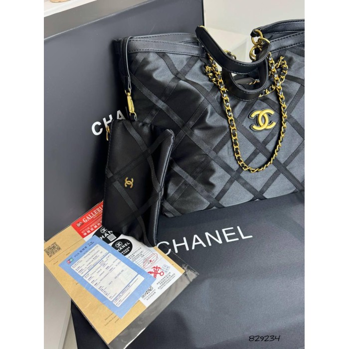 Сумка жіночий з гаманцем комбінована шкіра /текстиль щільний водостійкий Чорна