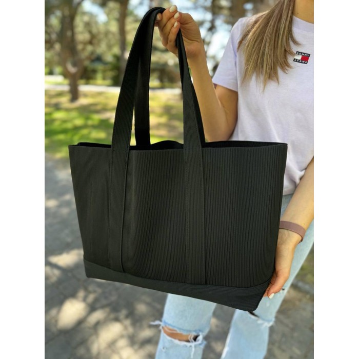 Сумка жіноча Wang вʼязка бавовна медіум преміум люкс колір: Чорний