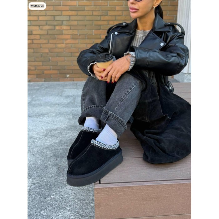 Уггі жіночі короткі натуральна замша колір: чорний зима на 38р.