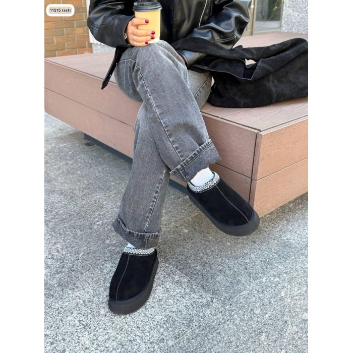 Уггі жіночі короткі натуральна замша колір: чорний зима на 38р.