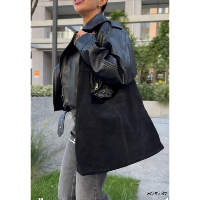 Сумка жіноча Polina з натуральної замші Чорна