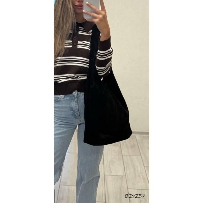 Сумка жіноча Polina з натуральної замші Чорна