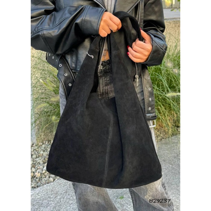 Сумка жіноча Polina з натуральної замші Чорна