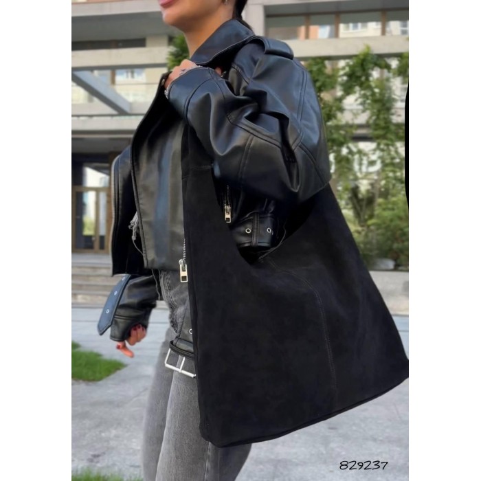 Сумка жіноча Polina з натуральної замші Чорна