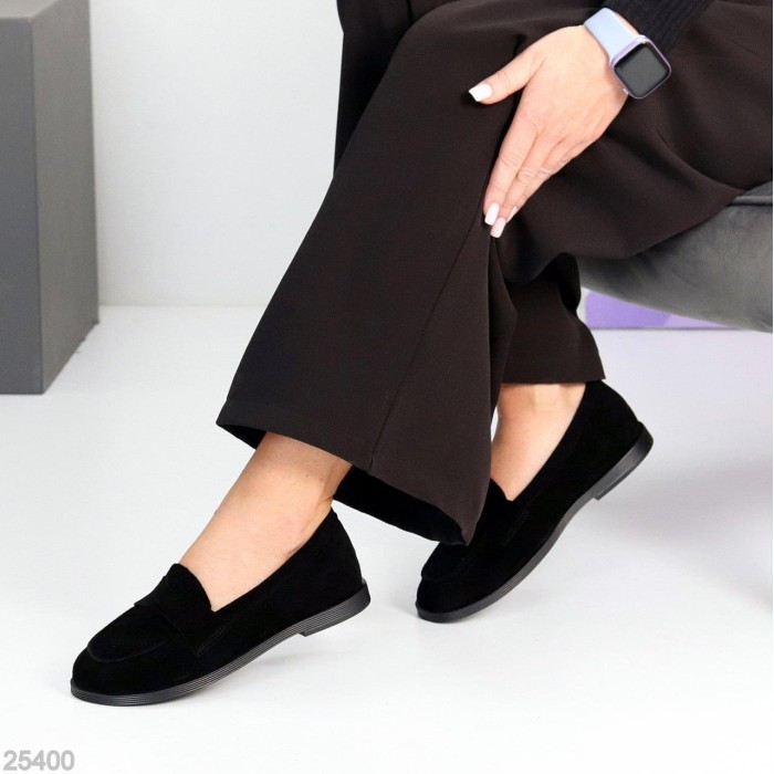 Лофери жіночі натуральна замша чорні 36,38,39р