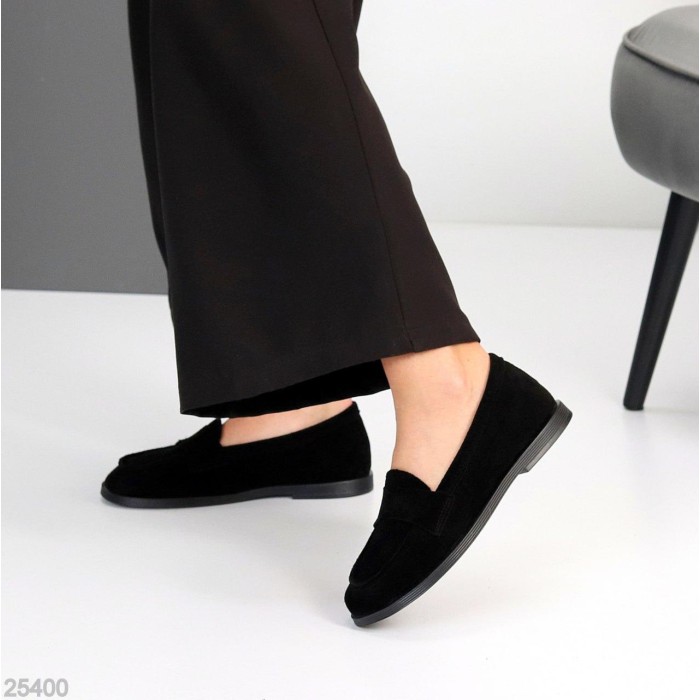 Лофери жіночі натуральна замша чорні 36,38,39р