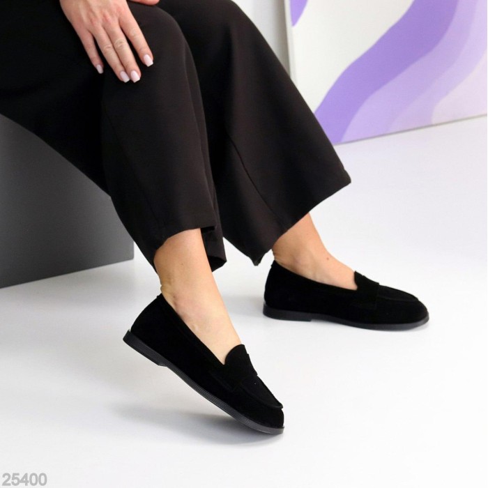 Лофери жіночі натуральна замша чорні 36,38,39р