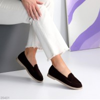 Лоферы женские натуральная замша цвет-шоколад 36,37,38,39,40р