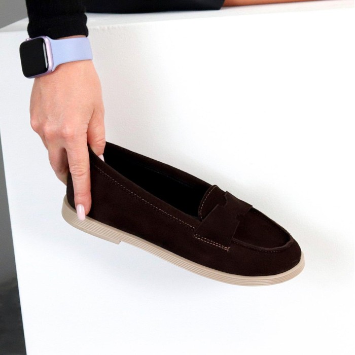 Лофери жіночі натуральна замша колір-шоколад 36,37,38,39,40р