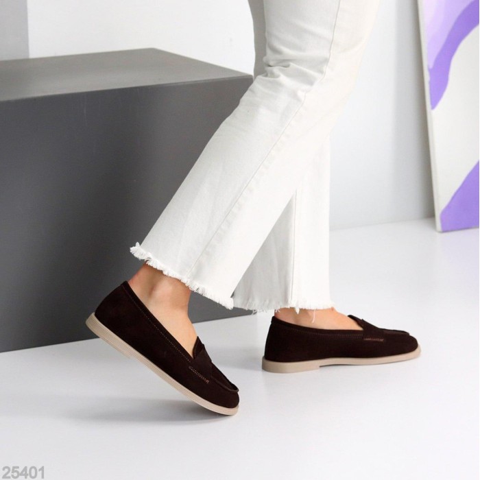 Лофери жіночі натуральна замша колір-шоколад 36,37,38,39,40р