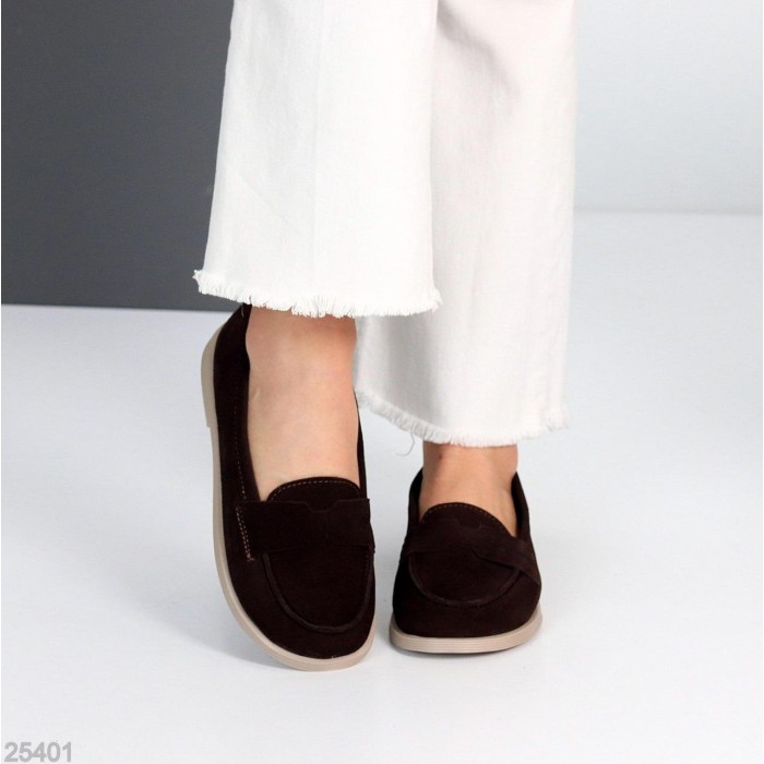 Лофери жіночі натуральна замша колір-шоколад 36,37,38,39,40р