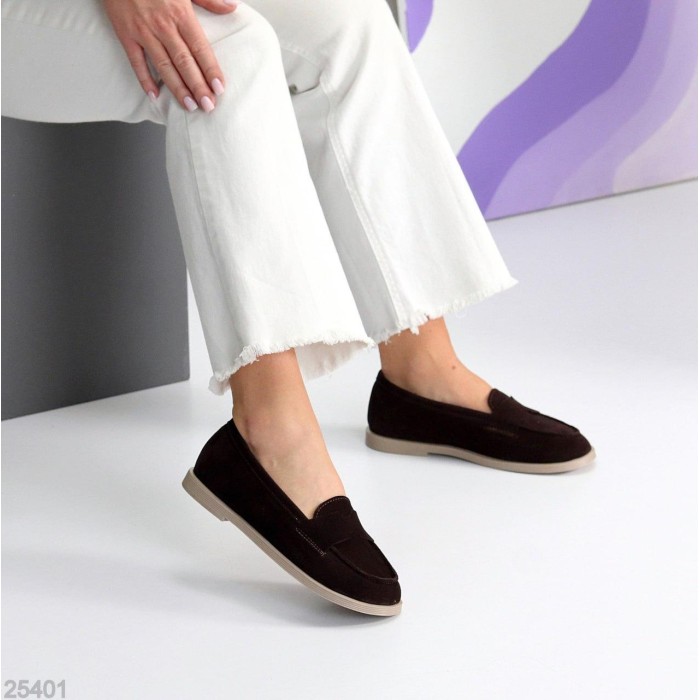 Лофери жіночі натуральна замша колір-шоколад 36,37,38,39,40р