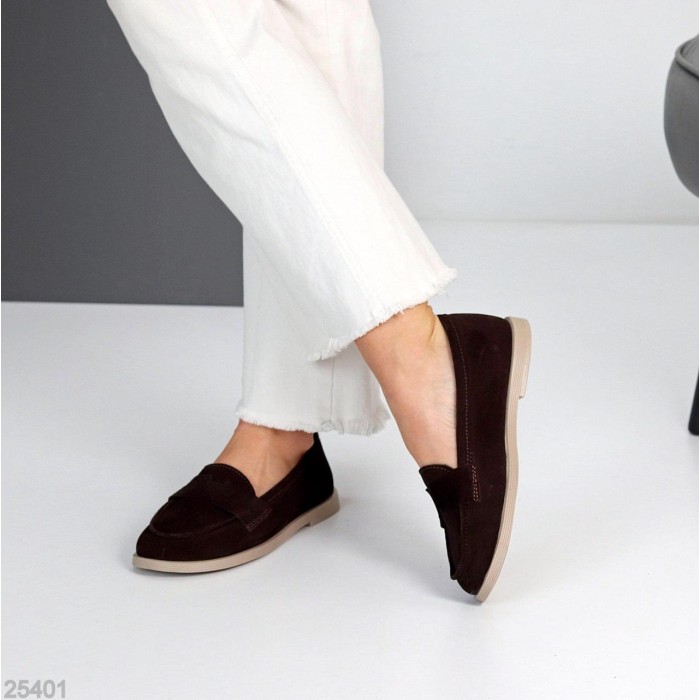 Лофери жіночі натуральна замша колір-шоколад 36,37,38,39,40р