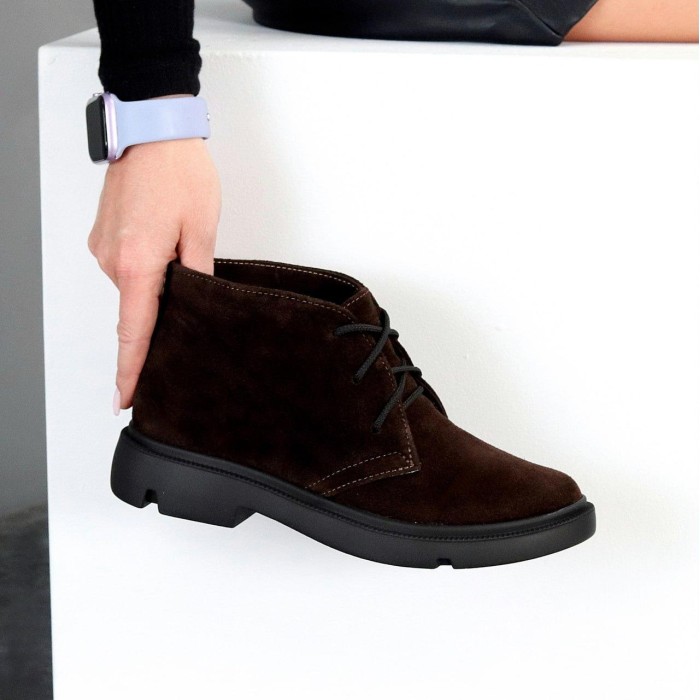 Черевики жіночі натуральна замша колір-шоколад демі 36,38р