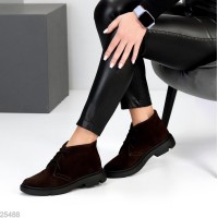 Черевики жіночі натуральна замша колір-шоколад демі 36,38р