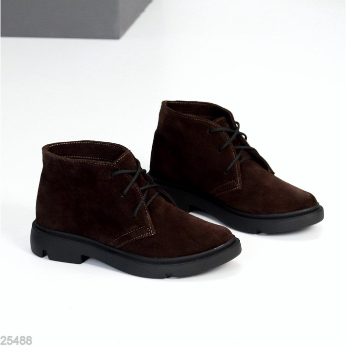 Черевики жіночі натуральна замша колір-шоколад демі 36,38р