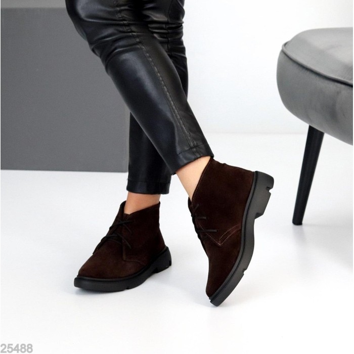 Черевики жіночі натуральна замша колір-шоколад демі 36,38р